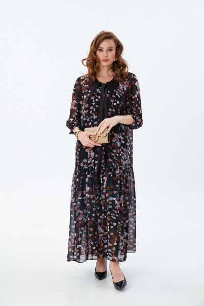 Платье NikVa 800-9 листья_мультиколор - фото 4