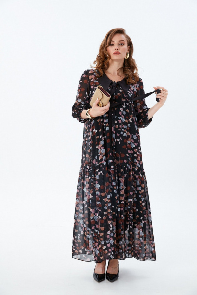 Платье NikVa 800-9 листья_мультиколор - фото 3