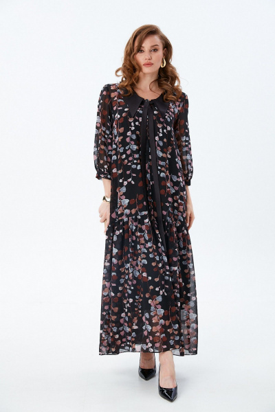 Платье NikVa 800-9 листья_мультиколор - фото 2