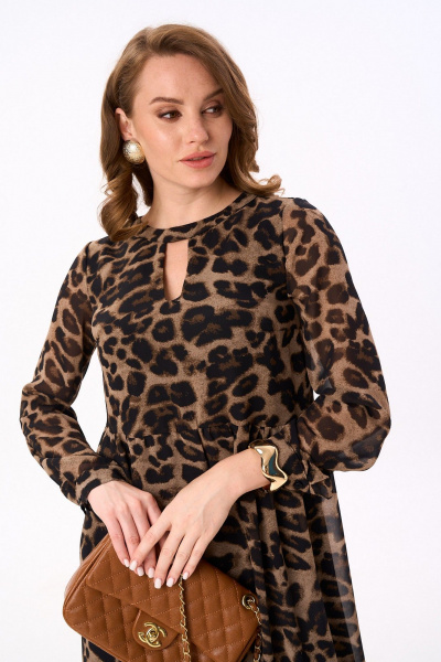 Платье NikVa 801-6 шоколадный_леопард - фото 8