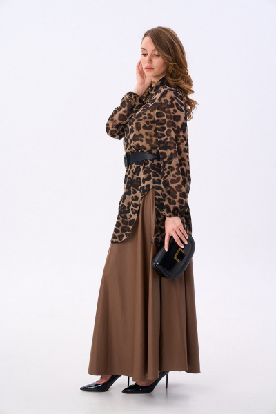 Блуза, юбка NikVa 815-4 шоколад_шоколадный_леопард - фото 7