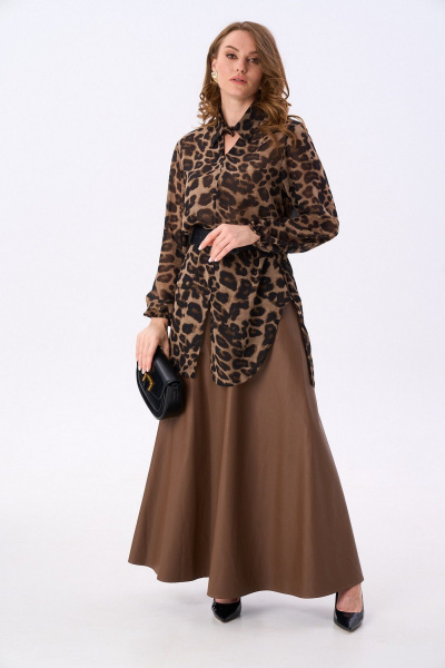 Блуза, юбка NikVa 815-4 шоколад_шоколадный_леопард - фото 6