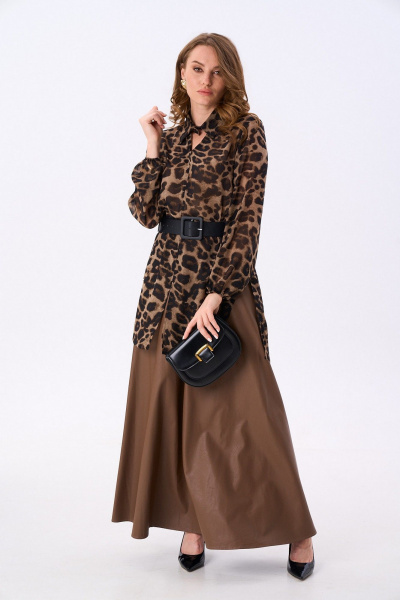 Блуза, юбка NikVa 815-4 шоколад_шоколадный_леопард - фото 4