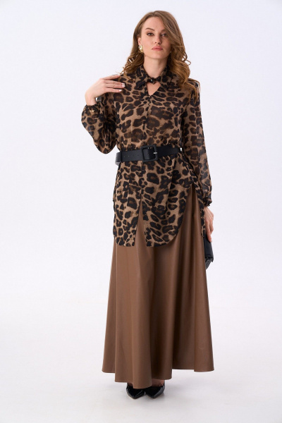 Блуза, юбка NikVa 815-4 шоколад_шоколадный_леопард - фото 3