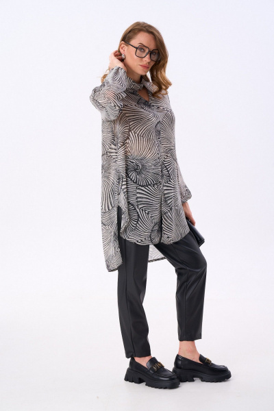 Блуза NikVa 816-7 чёрно-белые_ракушки - фото 10