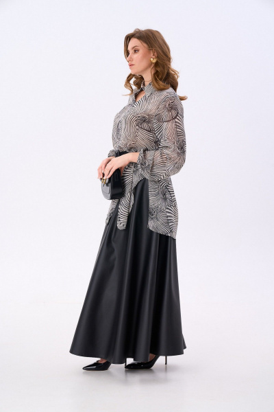 Блуза NikVa 816-7 чёрно-белые_ракушки - фото 5