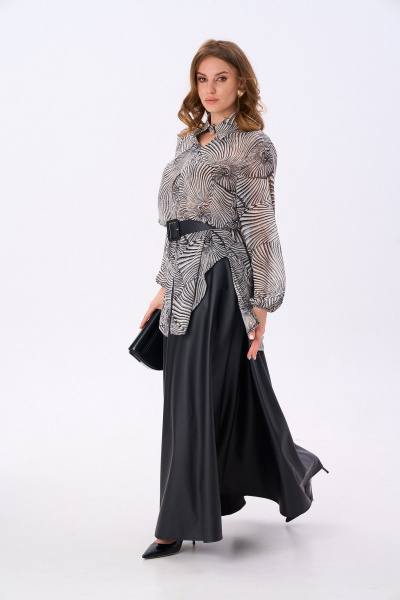 Блуза NikVa 816-7 чёрно-белые_ракушки - фото 4