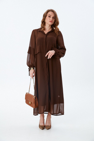 Платье NikVa 943-3 шоколад - фото 6