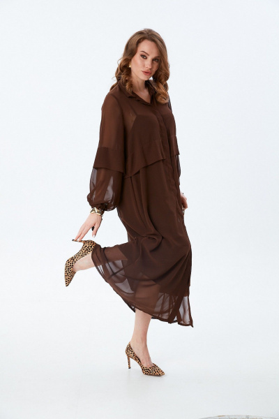 Платье NikVa 943-3 шоколад - фото 5