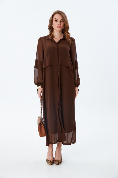 Платье NikVa 944-7 шоколад - фото 5