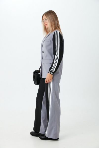 Брюки, жакет LM К1520155 черно-серый - фото 8