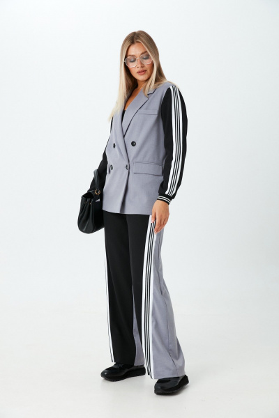 Брюки, жакет LM К1520155 черно-серый - фото 6