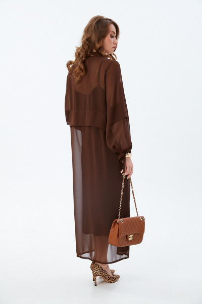 Платье NikVa 944-7 шоколад - фото 3