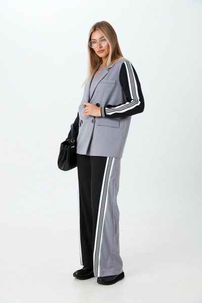 Брюки, жакет LM К1520155 черно-серый - фото 5
