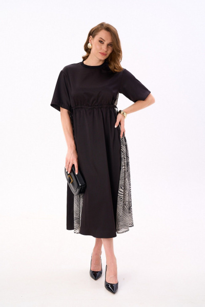 Платье NikVa 991-1 чёрный_ чёрно-белые_ракушки - фото 6