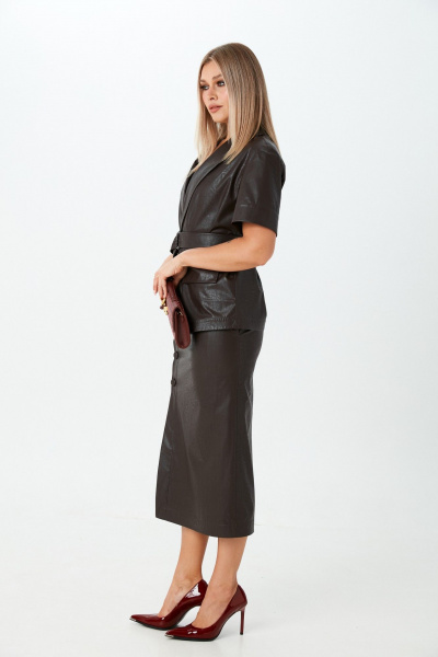 Жакет, юбка LM К1690170 коричневый - фото 6