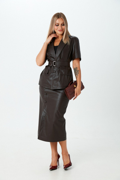 Жакет, юбка LM К1690170 коричневый - фото 2