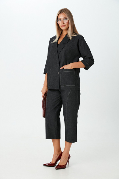 Брюки, жакет LM К139086 черный_джинс - фото 1