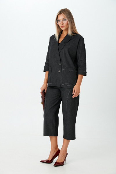 Брюки, жакет LM К139086 черный_джинс - фото 3