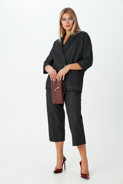 Брюки, жакет LM К139086 черный_джинс - фото 2