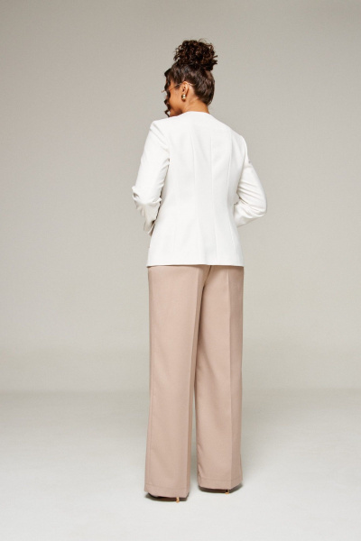 Брюки, жакет Beautiful&Free 6373 молочный+песочный - фото 12