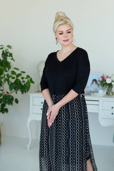 Платье ASV 2379 черно-бежевый - фото 2