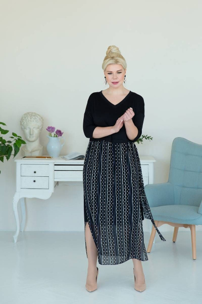 Платье ASV 2379 черно-бежевый - фото 1