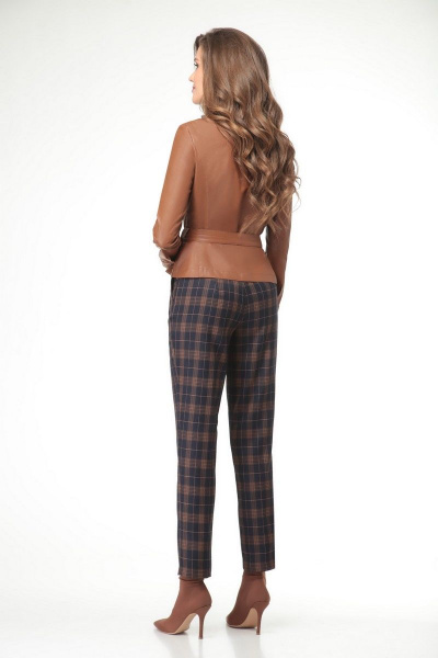 Брюки, жакет Karina deLux B-175В коричневый-темно_синий - фото 4