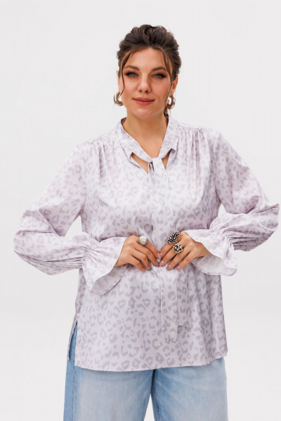 Блуза Anelli 1323 лиловый_лео - фото 7