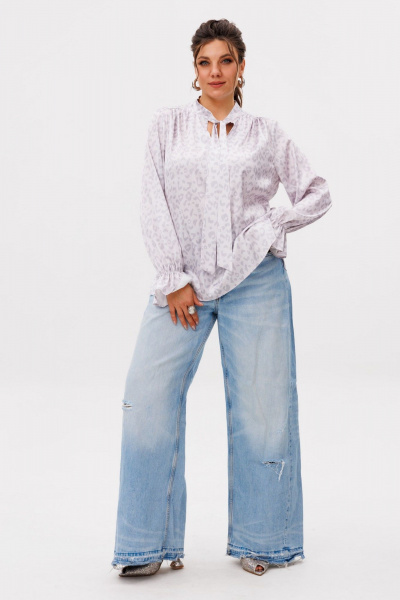 Блуза Anelli 1323 лиловый_лео - фото 6