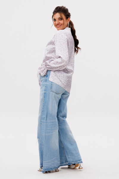 Блуза Anelli 1323 лиловый_лео - фото 4