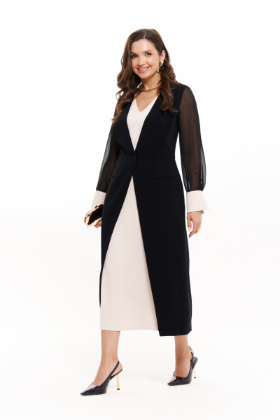 Платье Панда 100480 черно-бежевый - фото 2