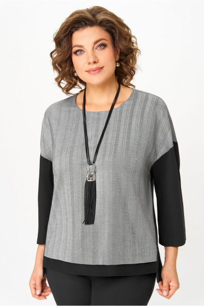 Блуза, брюки DaLi 5781.2 серый_с_чёрным - фото 2