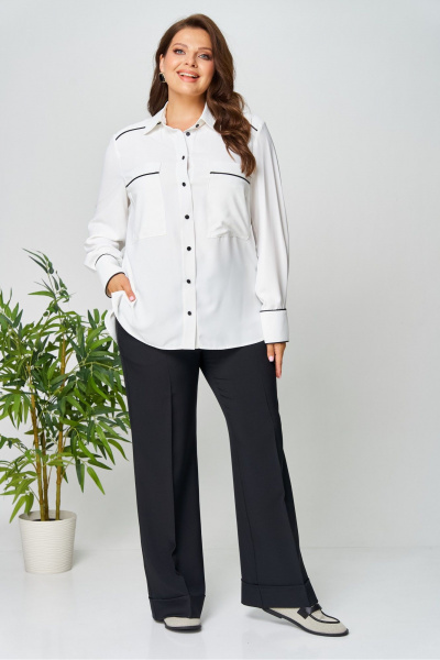 Рубашка AVA fashion М-142 молочный - фото 7