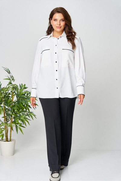 Рубашка AVA fashion М-142 молочный - фото 5