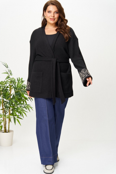 Кардиган AVA fashion М-143 черный - фото 8