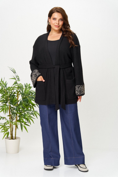 Кардиган AVA fashion М-143 черный - фото 2