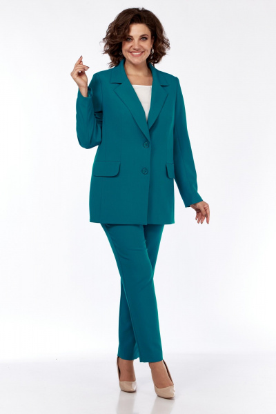 Брюки, жакет, майка SVT-fashion 584 темная_бирюза - фото 1