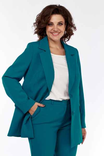 Брюки, жакет, майка SVT-fashion 584 темная_бирюза - фото 2