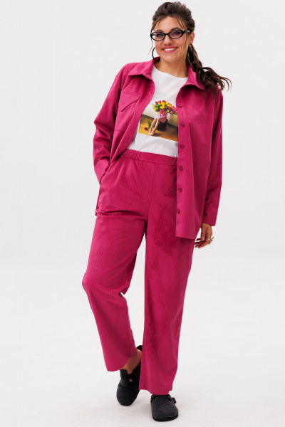 Брюки, рубашка Anelli 1640 малина - фото 1