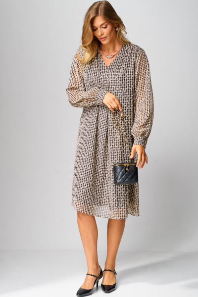 Платье Laikony L-053 серо-черный - фото 6