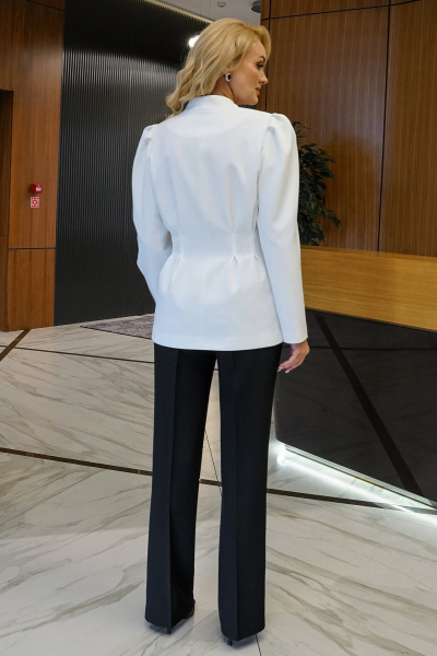 Брюки, жакет Alani Collection 2395 белый-черный - фото 6