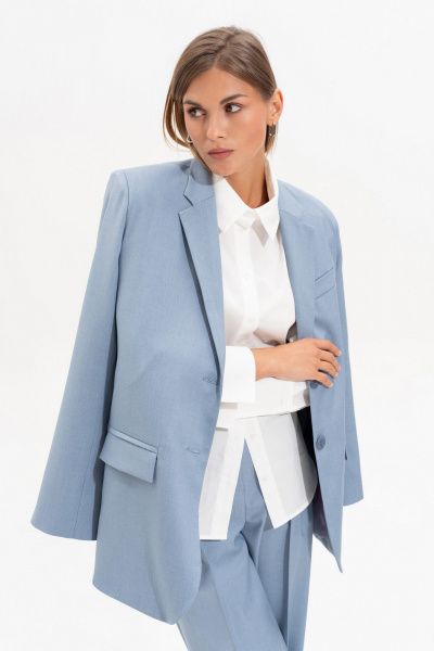 Брюки, жакет SILVERSPICE S-1531 голубой - фото 11