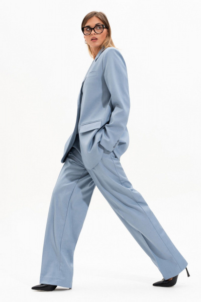 Брюки, жакет SILVERSPICE S-1531 голубой - фото 4