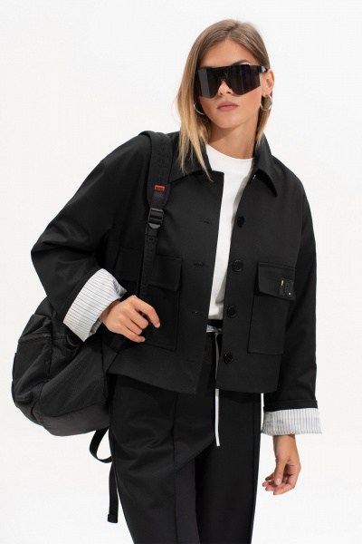 Жакет SILVERSPICE S-2530 черный - фото 9