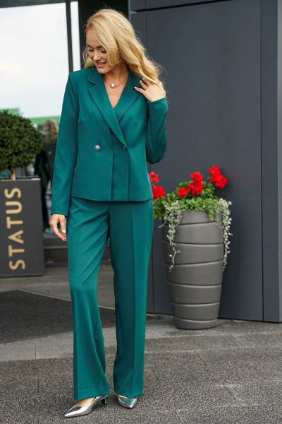 Брюки, жакет Alani Collection 2401 изумруд - фото 2