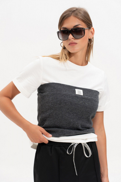 Топ SILVERSPICE S-7522 темно-серый - фото 11