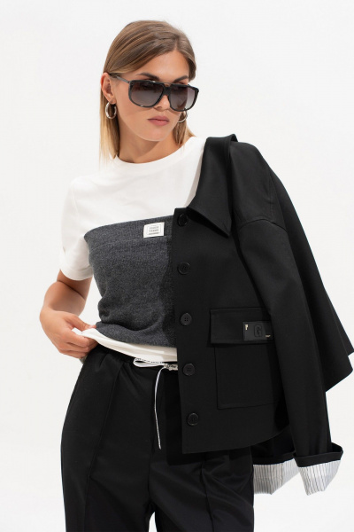 Топ SILVERSPICE S-7522 темно-серый - фото 10