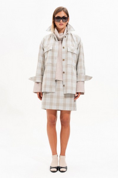 Рубашка, юбка SILVERSPICE S-8558 клетка_серо-голубая - фото 12