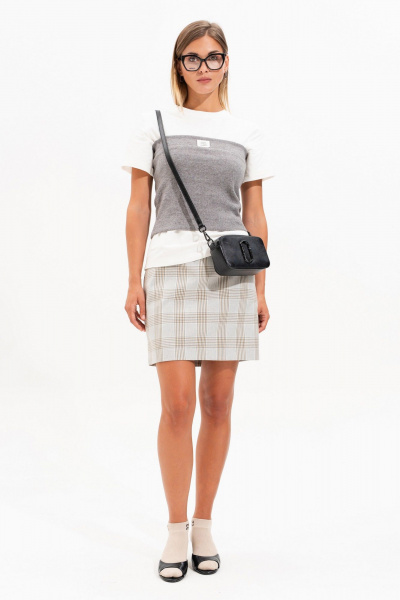 Рубашка, юбка SILVERSPICE S-8558 клетка_серо-голубая - фото 11